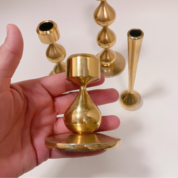 Danish Modern 24-Carat Gold Plated Candlesticks by Hugo Asmussen 1960s Set of 4 - Picture 5 of 12